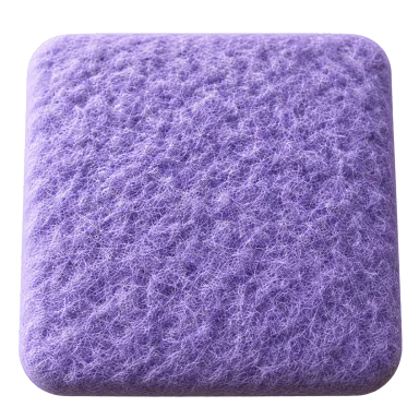 Felt: fine, softly layered fibers, pictured in violet as a visual reference for the material preset